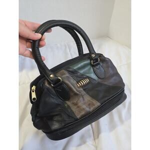 Vtg 80’s Boho Patchwork Leather Purse Hippie WhimsyGoth Crossbody Indie Clutch